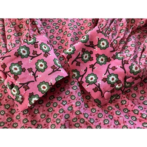 Boden Size 4 Eva Ditsy Floral Popover Long Sleeve Blouse Pink Office - Picture 3 of 7